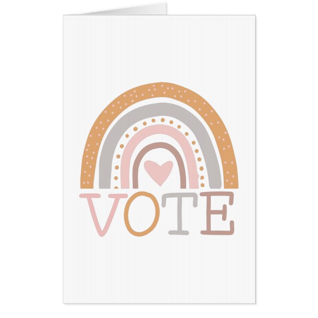 Vote | Cute Pastel Rainbow Text Design Card (Front)