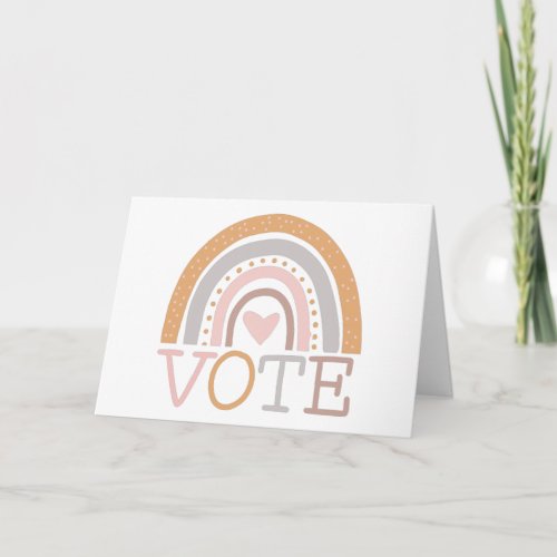 Vote  Cute Pastel Rainbow Text Design Card