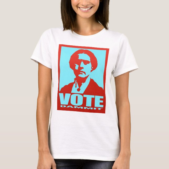 Vote Dammit Susan B. Anthony Pop Art T-Shirt (Front)