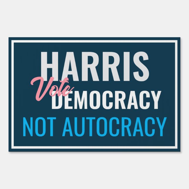 Vote Democracy Harris Sign (Front)