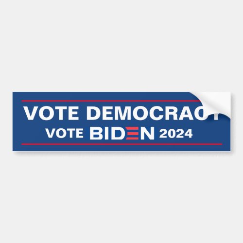 VOTE DEMOCRACY VOTE BIDEN 2024 BUMPER STICKER