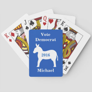 Vote Democrat 2016 Name Personalized Poker Cards