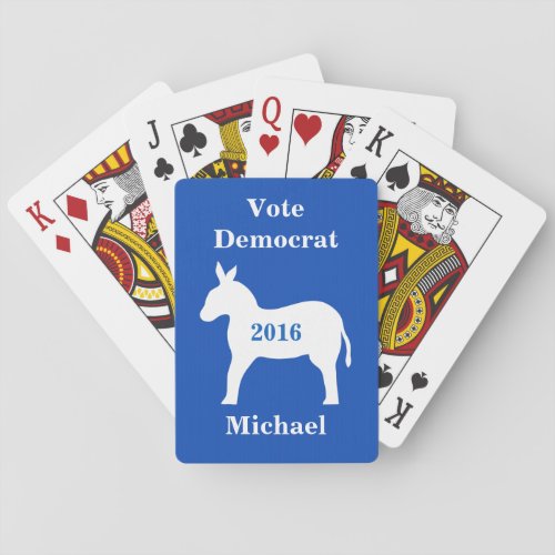 Vote Democrat 2016 Name Personalized Poker Poker Cards