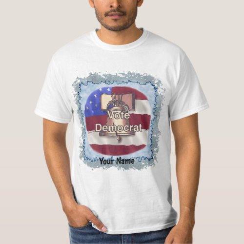 Vote Democrat custom name t_shirt