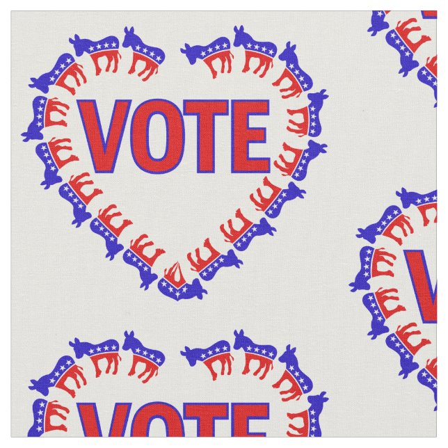 vote democrat donkey fabric (Close Up)