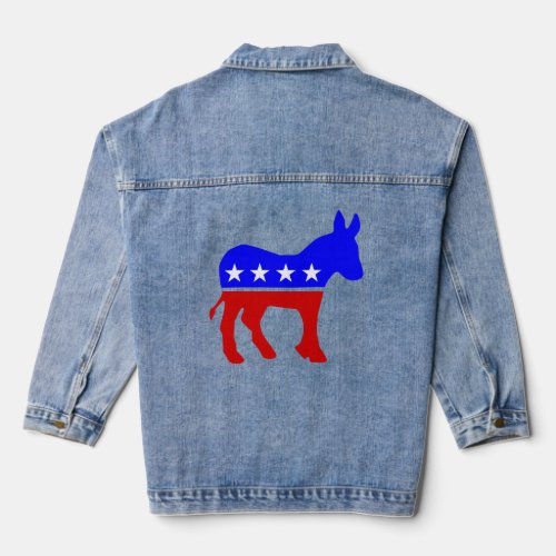  vote democrat donkey politics election denim jacket