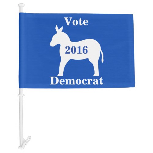 Vote Democrat Election 2016 Blue Donkey Car Flag