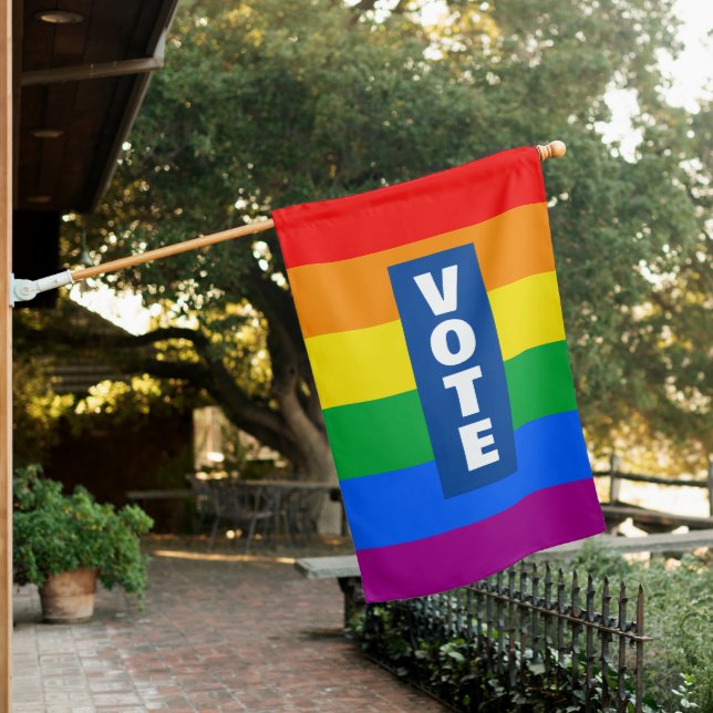 Vote Democrat for LGBTQ Rights House Flag (In SItu)