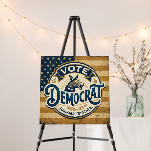 Vote Democrat Forward Together – Vintage Patriotic Foam Board