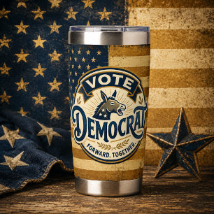 Vote Democrat Forward Together – Vintage Patriotic Insulated Tumbler