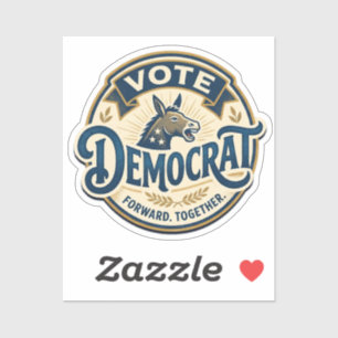Vote Democrat Forward Together – Vintage Patriotic Sticker