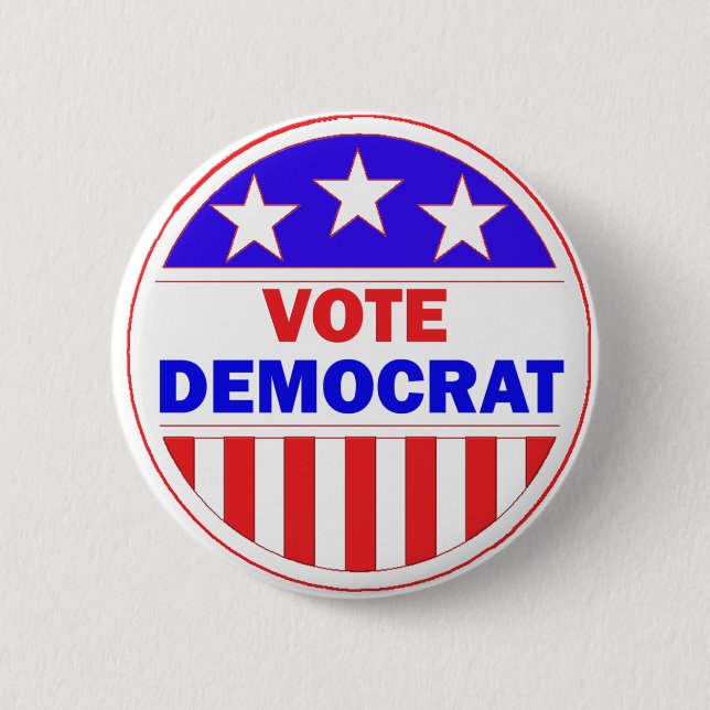 Vote Democrat Pinback Button (Front)