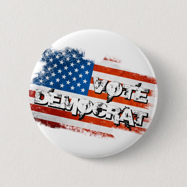 Vote Democrat Pinback Button (Front)