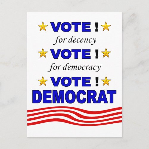 Vote Democrat postcard