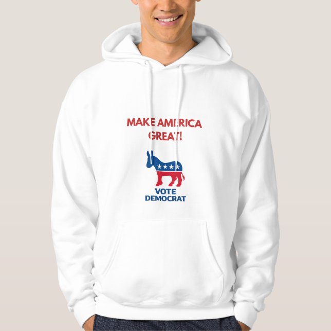 Vote Democrat Pro-Democracy Hoodie (Front)