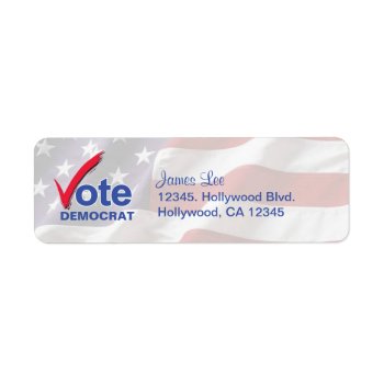 Vote Democrat Return Address Labels by AV_Designs at Zazzle
