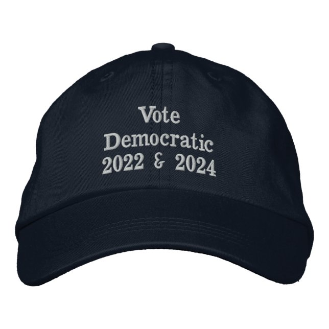 Vote Democratic 2022 & 2024 Embroidered Baseball Cap (Front)