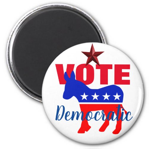 VOTE Democratic with Patriotic Donkey and Stars Magnet