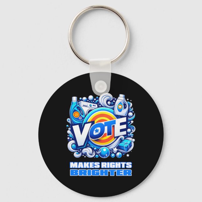 Vote Detergent Bright Right Funny Vintage 2024  Keychain (Front)