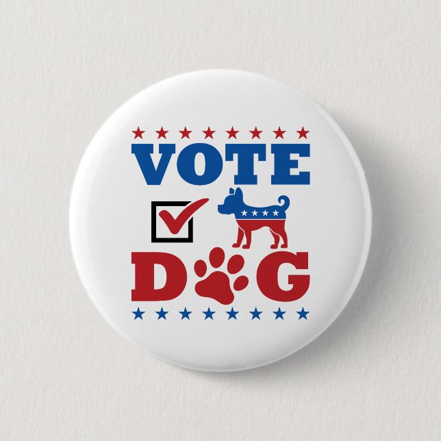 Vote Dog 2020 Presidential Election Politics Satir Button (Front)