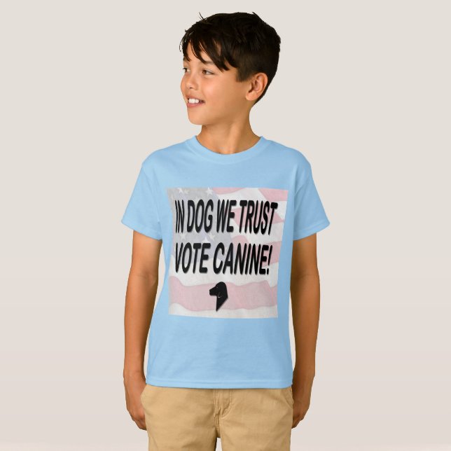 Vote Dog American Flag Kids T-Shirt (Front Full)