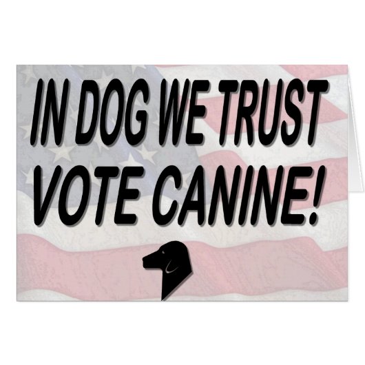 Vote Dog with American Flag Cards (Front Horizontal)