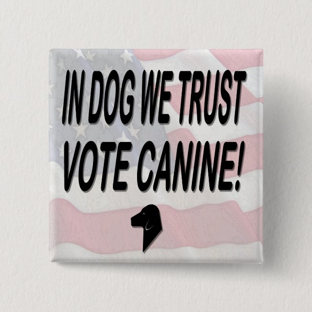 Vote Dog with American Flag Pinback Button (Front)