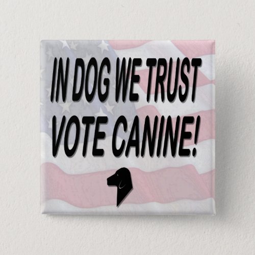 Vote Dog with American Flag Pinback Button