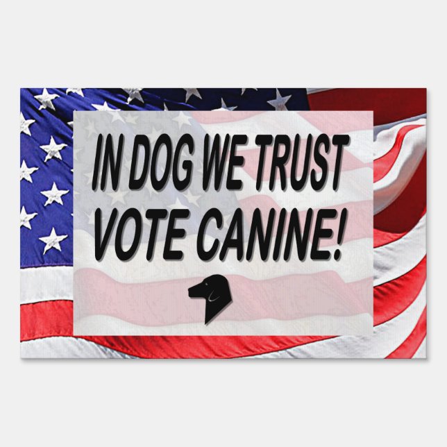 Vote Dog with American Flag Sign (Front)