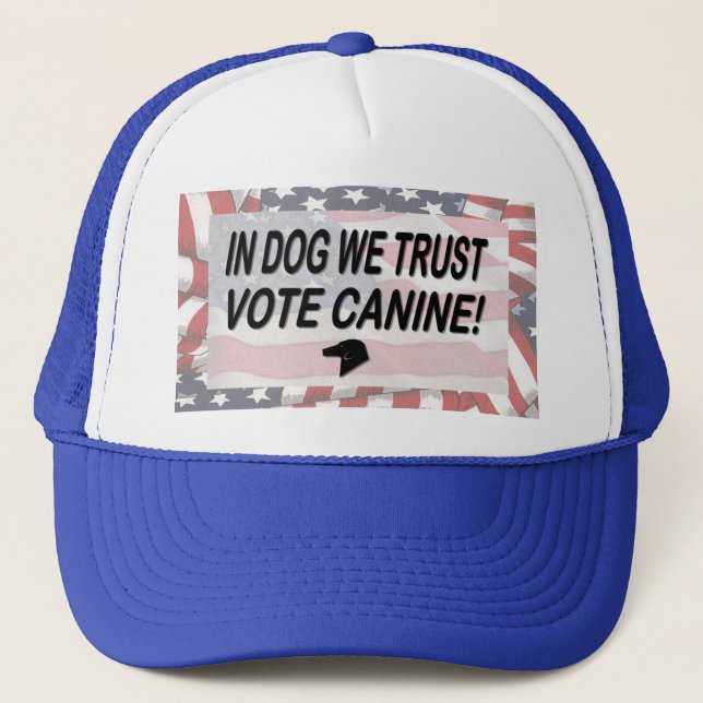 Vote Dog with American Flag Trucker Hat (Front)