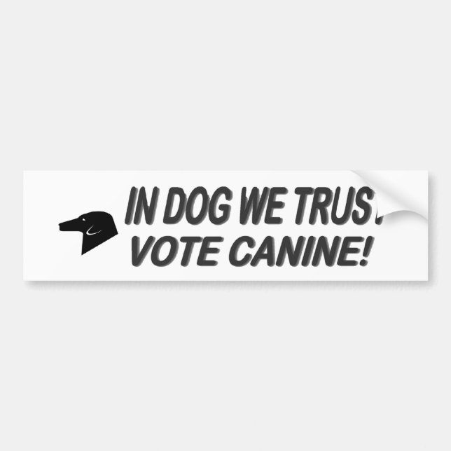 Vote Dog with Black Text Bumper Sticker (Front)