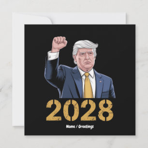 Vote Donald Trump 2028 Pro Trump USA Flag Invitation