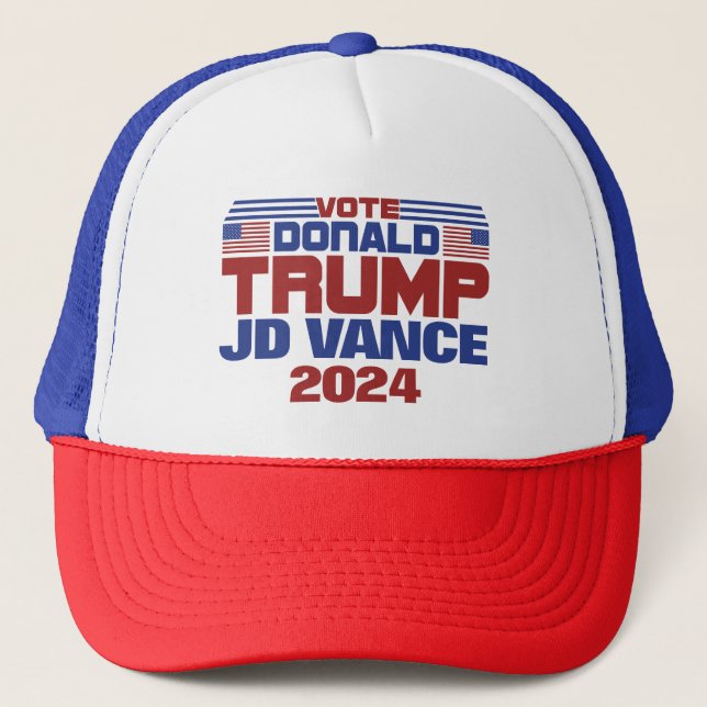 Vote Donald Trump JD Vance 2024 Trucker Hat (Front)