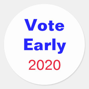Vote Early 2020 Presidential Election Red Blue Classic Round Sticker