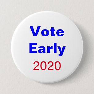 Vote Early Election 2026 Blue Red Politics Button