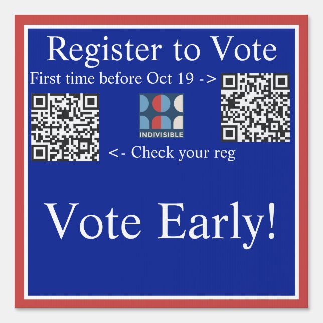 Vote Early Yard Sign (Front)