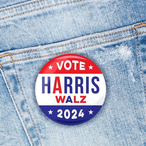 Vote Election 2024 Kamala Harris Walz Democrats Button