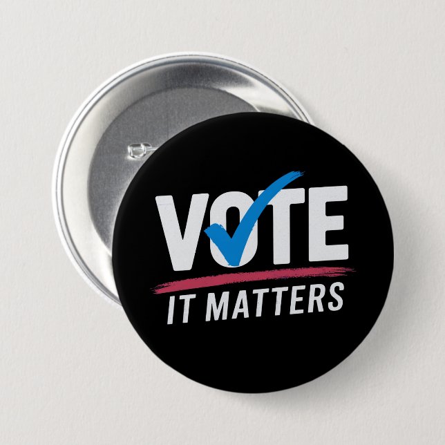 Vote Election 2024 Voter Democrat Politics  Button (Front & Back)
