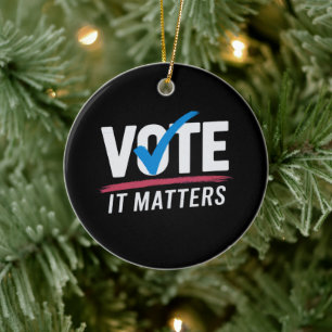 Vote Election 2024 Voter Democrat Politics  Ceramic Ornament