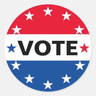 Vote Election America Politic Red White Blue Classic Round Sticker