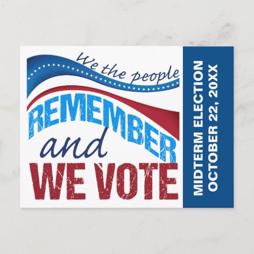 Vote Election Day Reminder American Flag Political Postcard