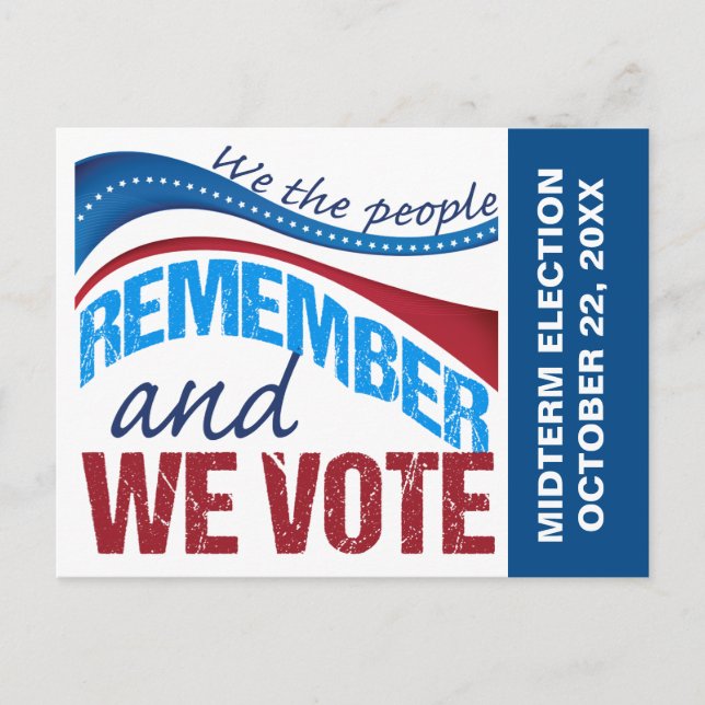 Vote Election Day Reminder American Flag Political Postcard (Front)