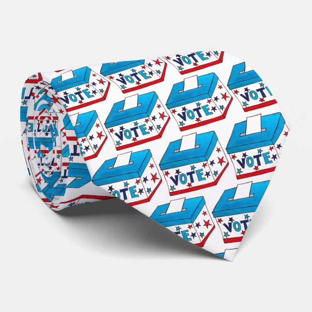 VOTE Election Day USA Voting Ballot Box Neck Tie (Rolled)