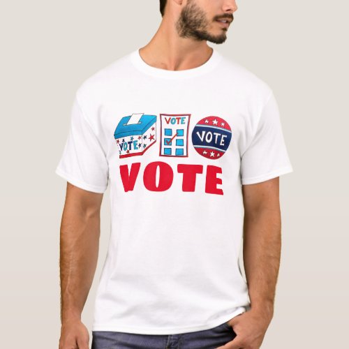 VOTE Election Day USA Voting Ballot Box Politics T_Shirt