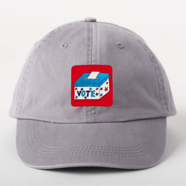VOTE Election Day USA Voting Ballot Box Polls Patch (On Headwear)