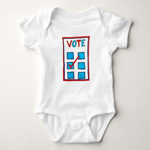 VOTE Election Day USA Voting Ballot Future Voter Baby Bodysuit
