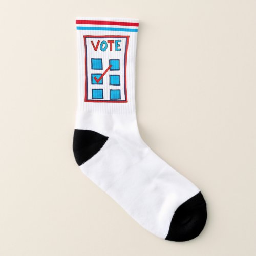 VOTE Election Day USA Voting Ballot Patriotic Socks