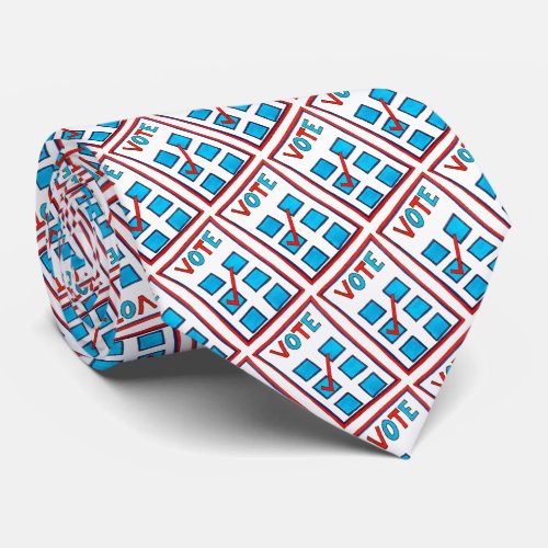 VOTE Election Day USA Voting Ballot Poll Worker Neck Tie