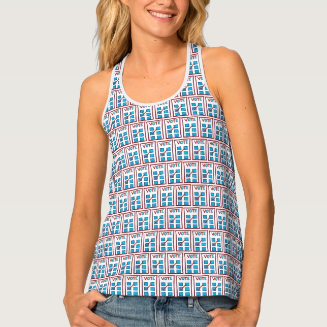 VOTE Election Day Voting Ballot Political Politics Tank Top (Front)