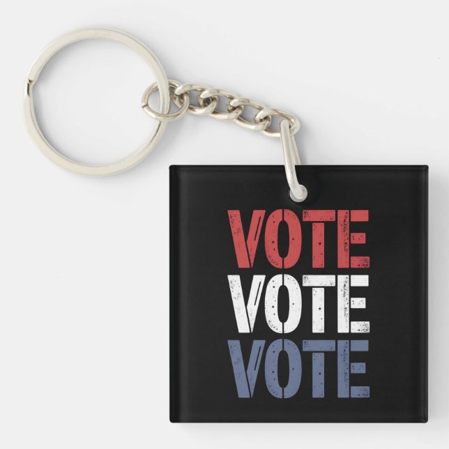 Vote Election Politics Voting Voter Registration  Keychain (Front)
